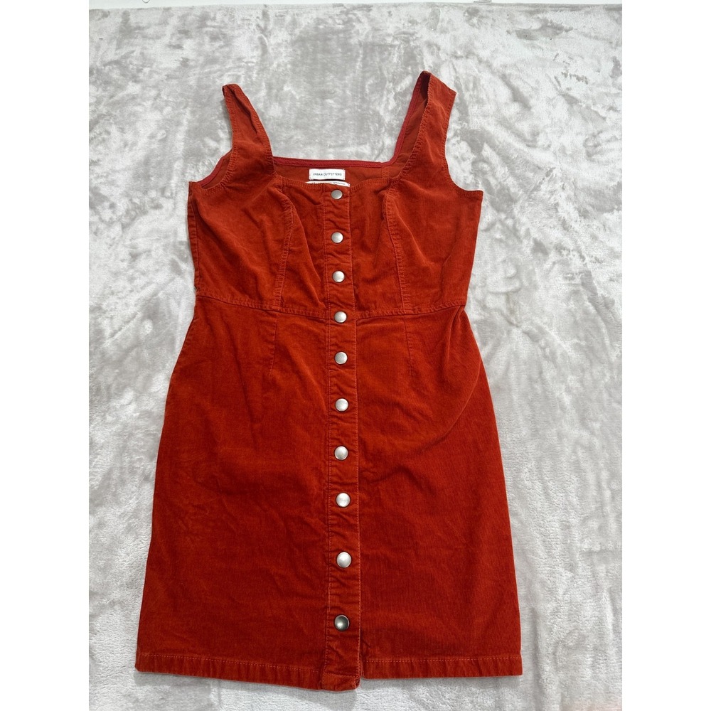 Urban Outfitters Mini Dress Women's‎ Size 8 Orange Rust Sleeveless Front Button